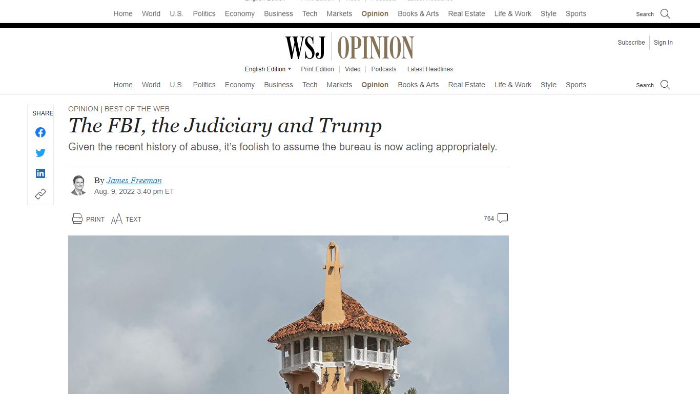 Opinion | The FBI, the Judiciary and Trump - WSJ